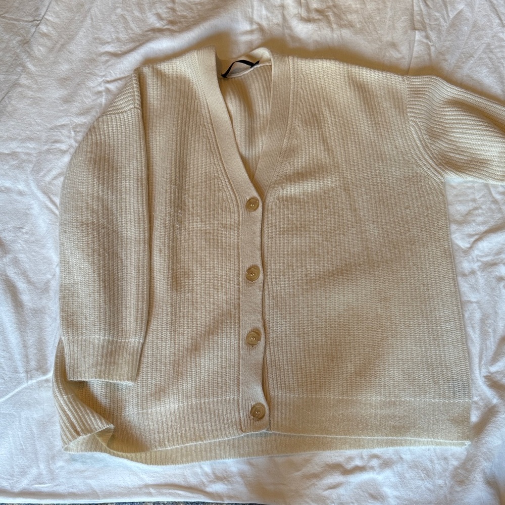 Jenni Kayne Cream Cashmere Cocoon XS Women's Cardigan